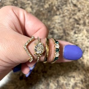 Set of 4 Gold Rings